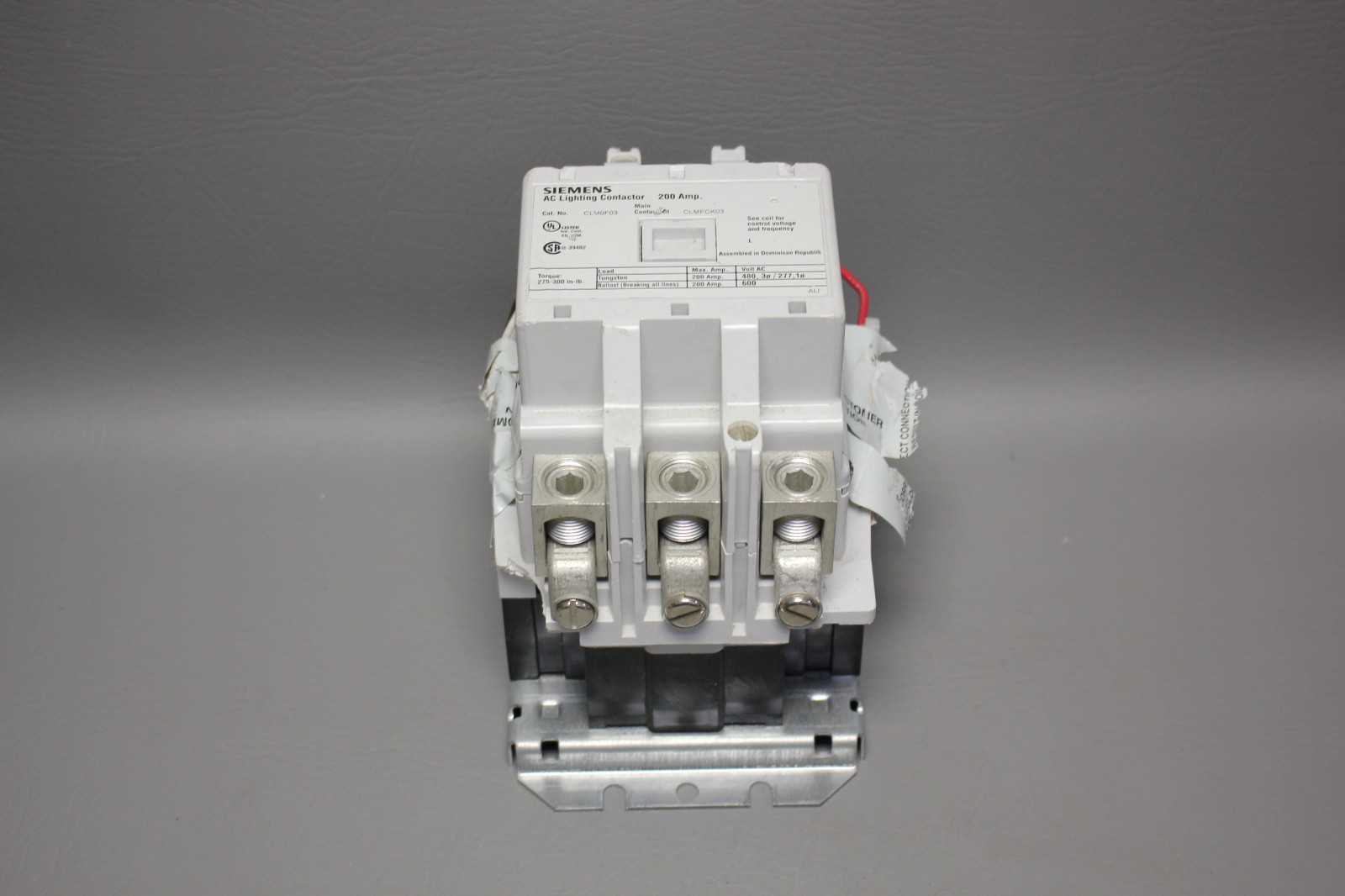 SIEMENS 200A AC LIGHTING CONTACTOR CLM0F03