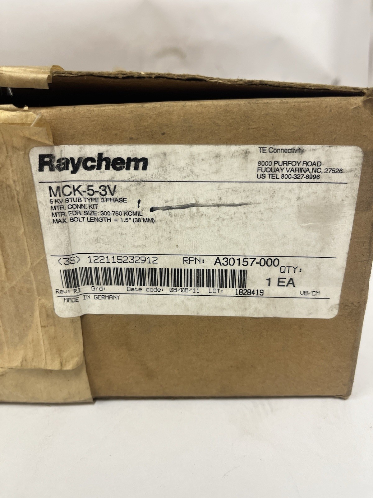 TE CONNECTIVITY RAYCHEM CONNECTIVITY NO. MCK-5-3V MOTOR CONNECTION KIT