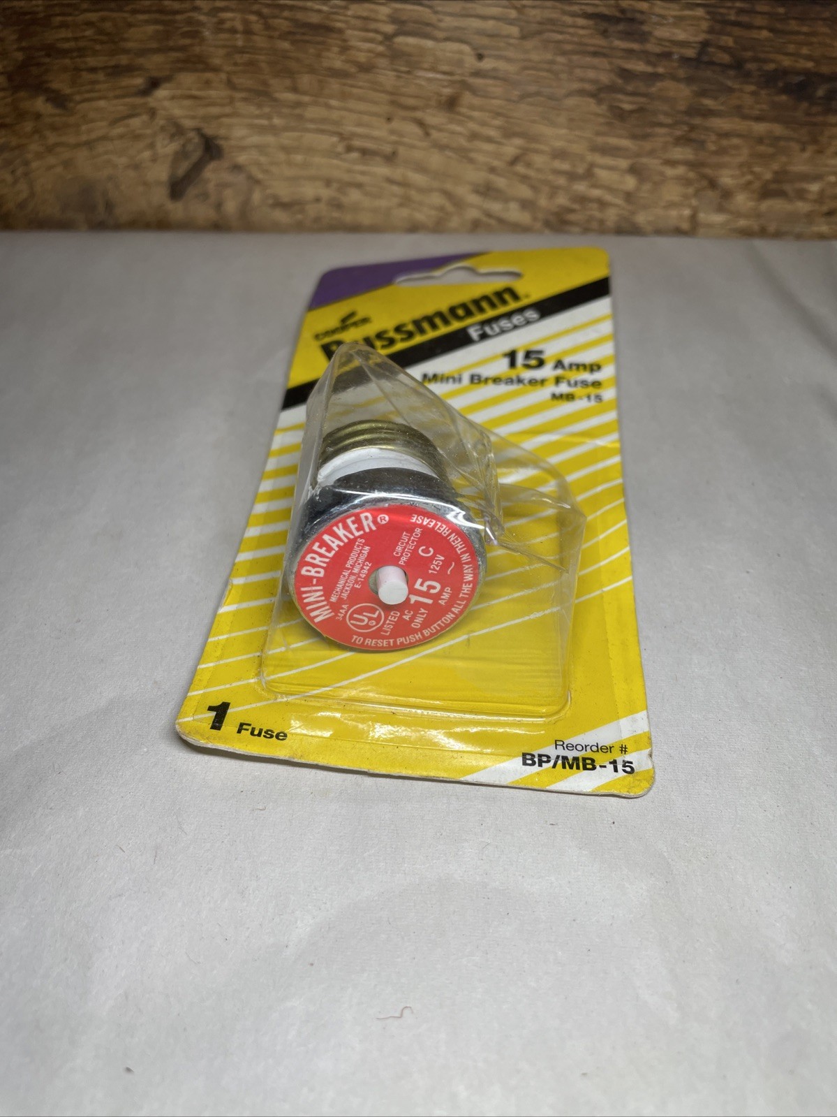 15 Amp Bussmann BP/MB-15 Edison Base Plug Fuse 125V Circuit Breaker NEW