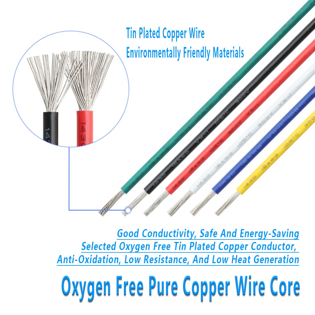 Any length UL1430 Electronic Flexible Wire Cable 16/18/20/22~28 AWG multicolor