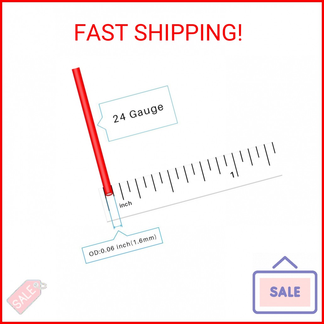 BNTECHGO 24 Gauge Silicone Wire red and Black Each 10ft Flexible 24 AWG Stranded