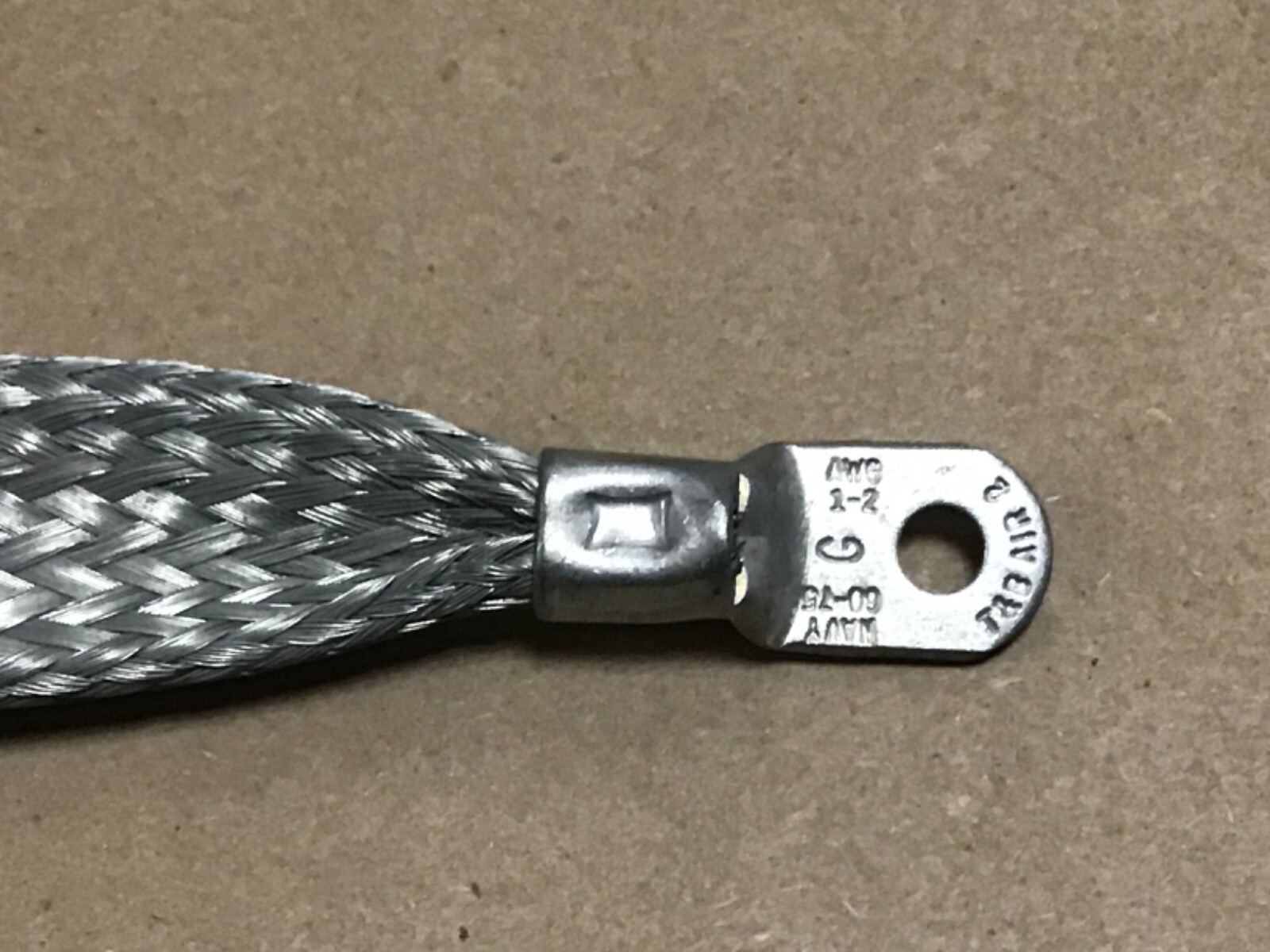 New 24″ X 1 1/4″ Braided Grounding Strap, Tin Coated Copper, 1-2 AWG