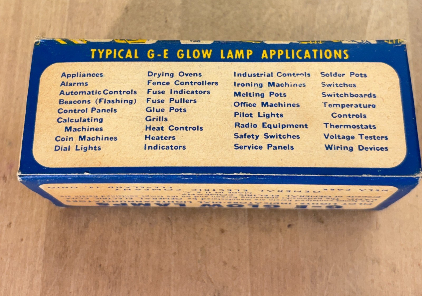 Vintage Box of NOS GE NE-51 Glow Lamps General Electric Bulbs, Incomplete Box