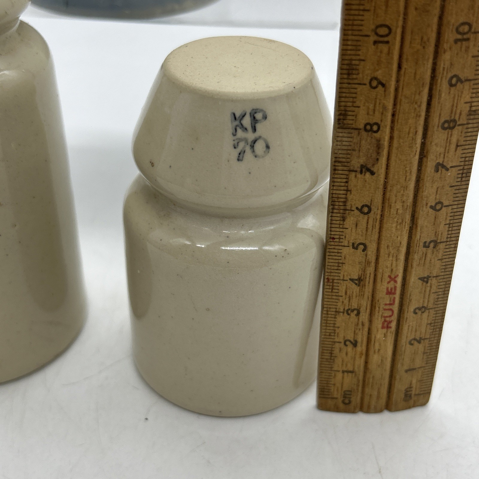 Vintage KP Blue White Electric Insulators Porcelain Set Australia