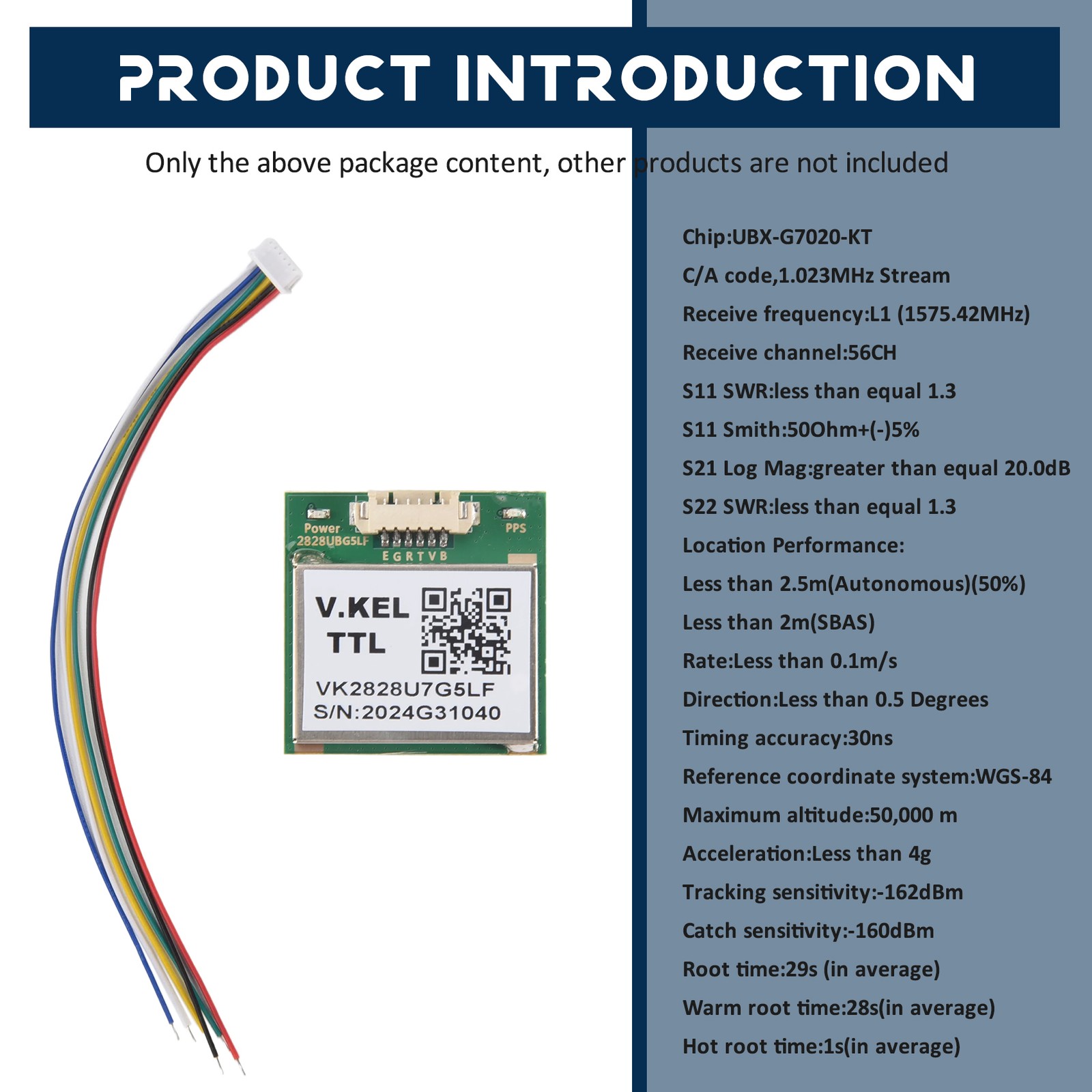 VK2828U7G5LF Module TTL 1-10Hz with Antenna FLASH Flight Control Model H7K9