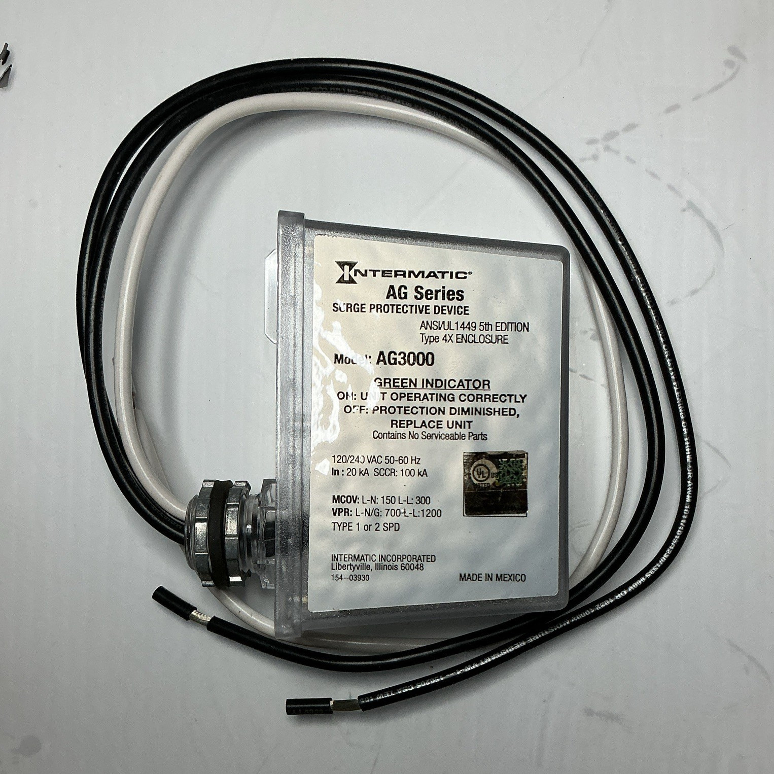 Intermatic AG3000 AG Series Type 2 Surge Protective Device 120/240VAC NEMA 4X