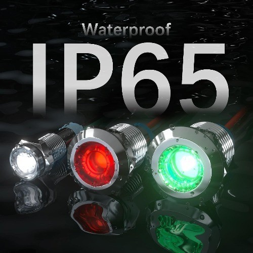 5PCS LED Indicator Light 12mm 1/2 Waterproof IP65 Metal I Size: 12MM-110V-240V