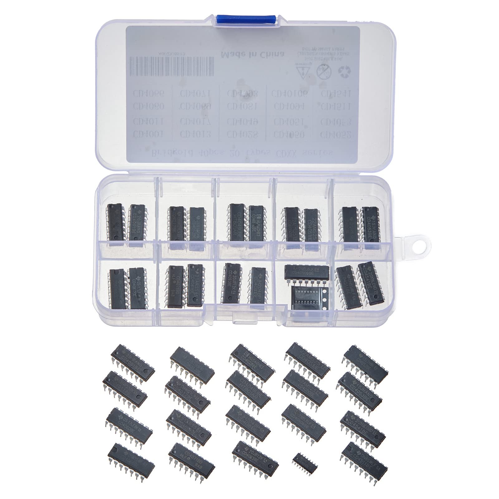 40 PCS 20 Types CDXX Series CMOS Logic IC Assortment Kit for Electronics