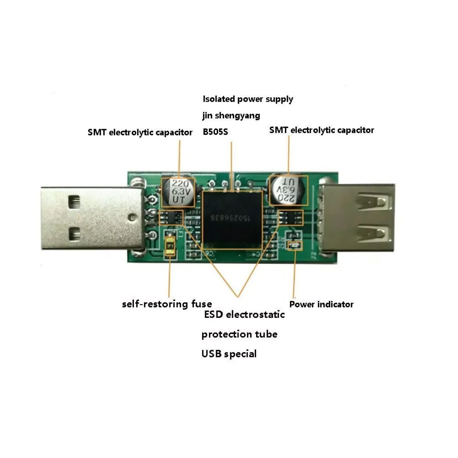 NEW 1500V USB2.0 Isolator ADUM3160 Module USB to USB Digital Signal Audio Power