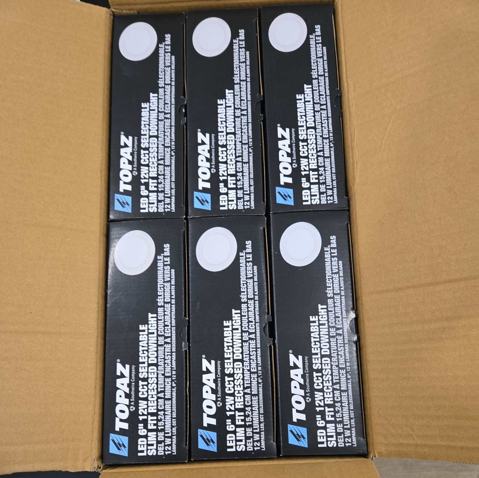 RDL6-12W-CS Topaz 6-Inch 12W 1000 Lumens Downlight Color Selectable NEW – 6 pcs