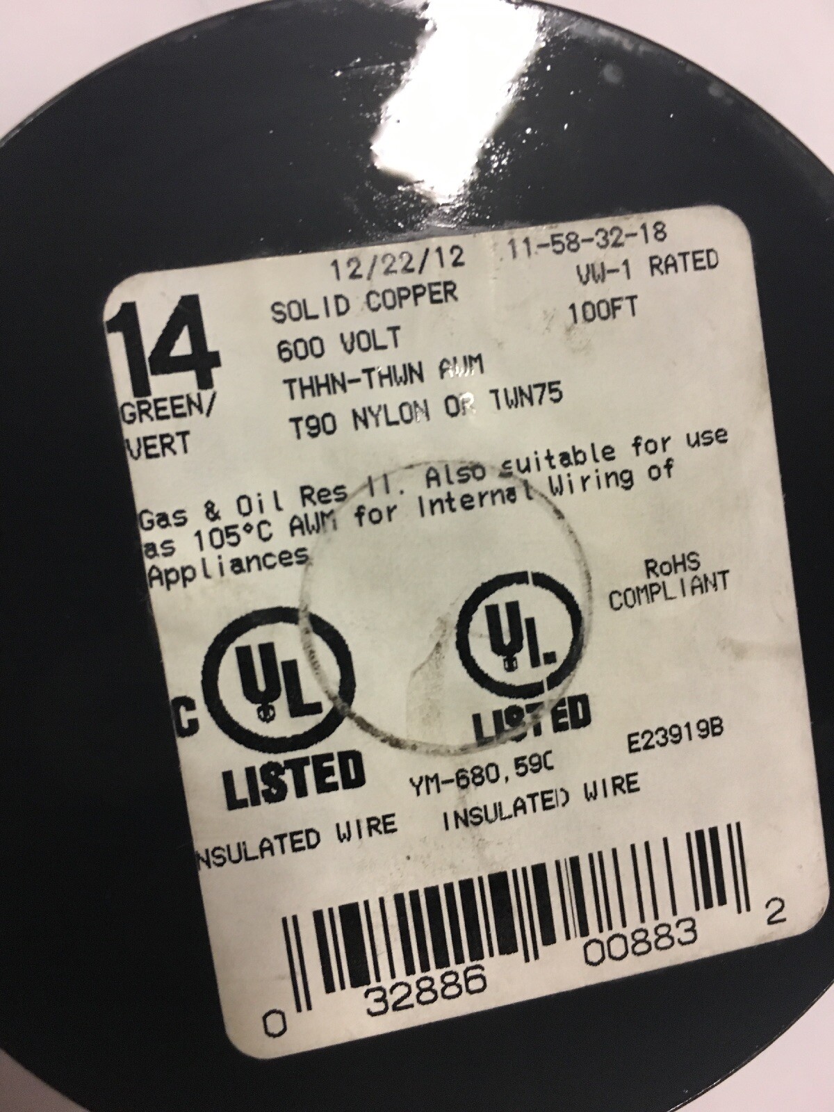 2 Southwire 14 awg Red Solid Copper Insulated Wire THHN THWN AWM 100 Feet 600 V