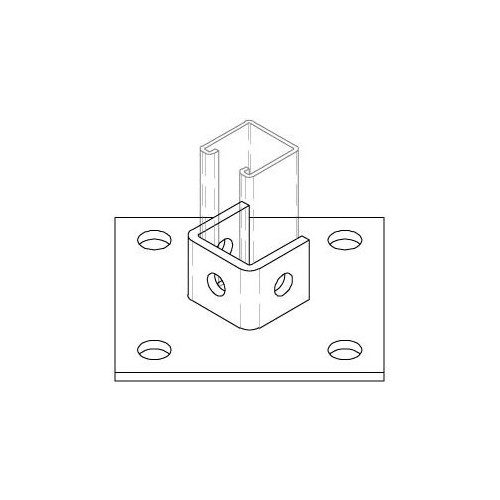 PHD MANUFACTURING CO 6005, Strut Post Base, 6″ x 6″ Pad, 3/4″ Mounting Hole, 1pc