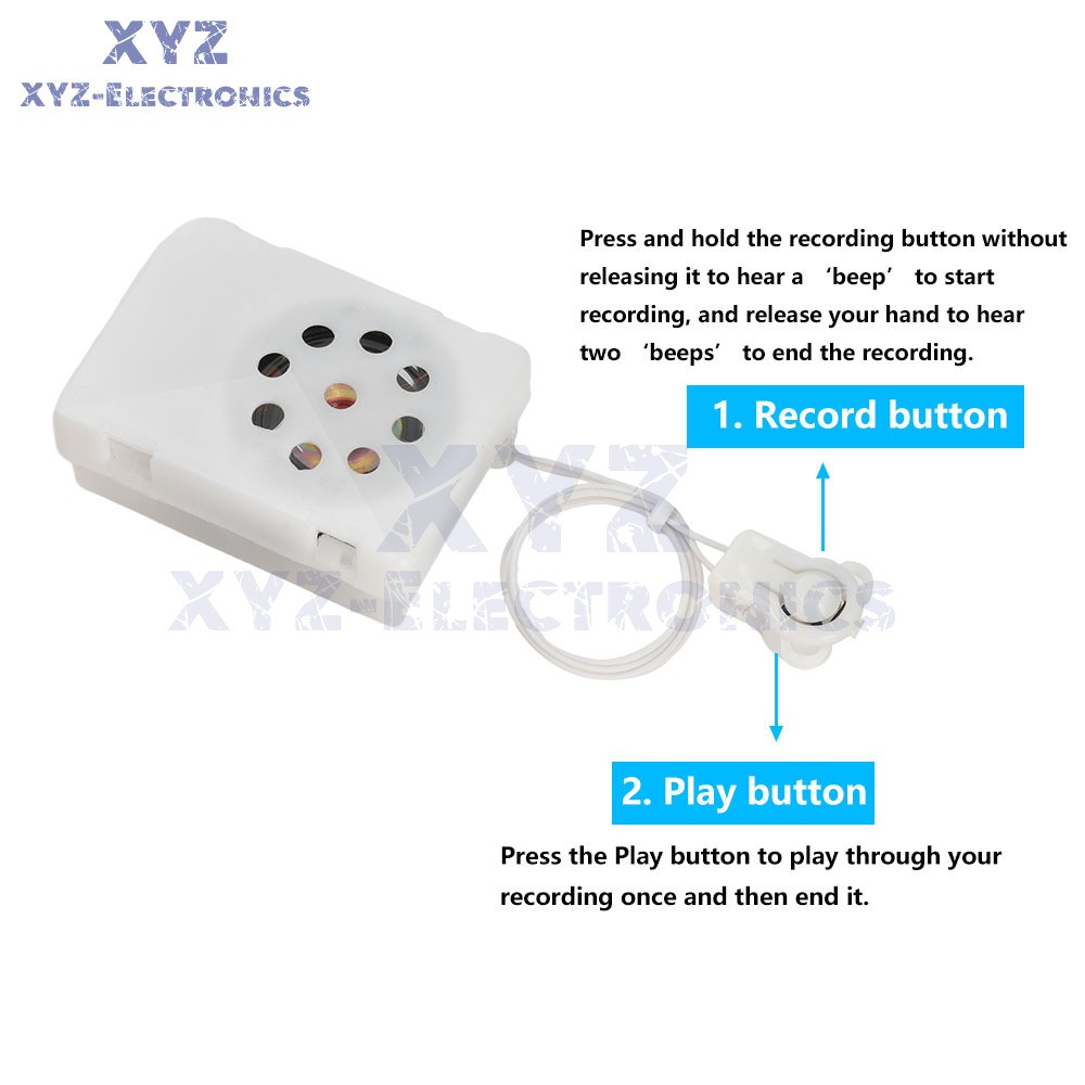 Stuffed Animal Sound Recorder Device 35 Seconds Button Sound Messages Voice Box