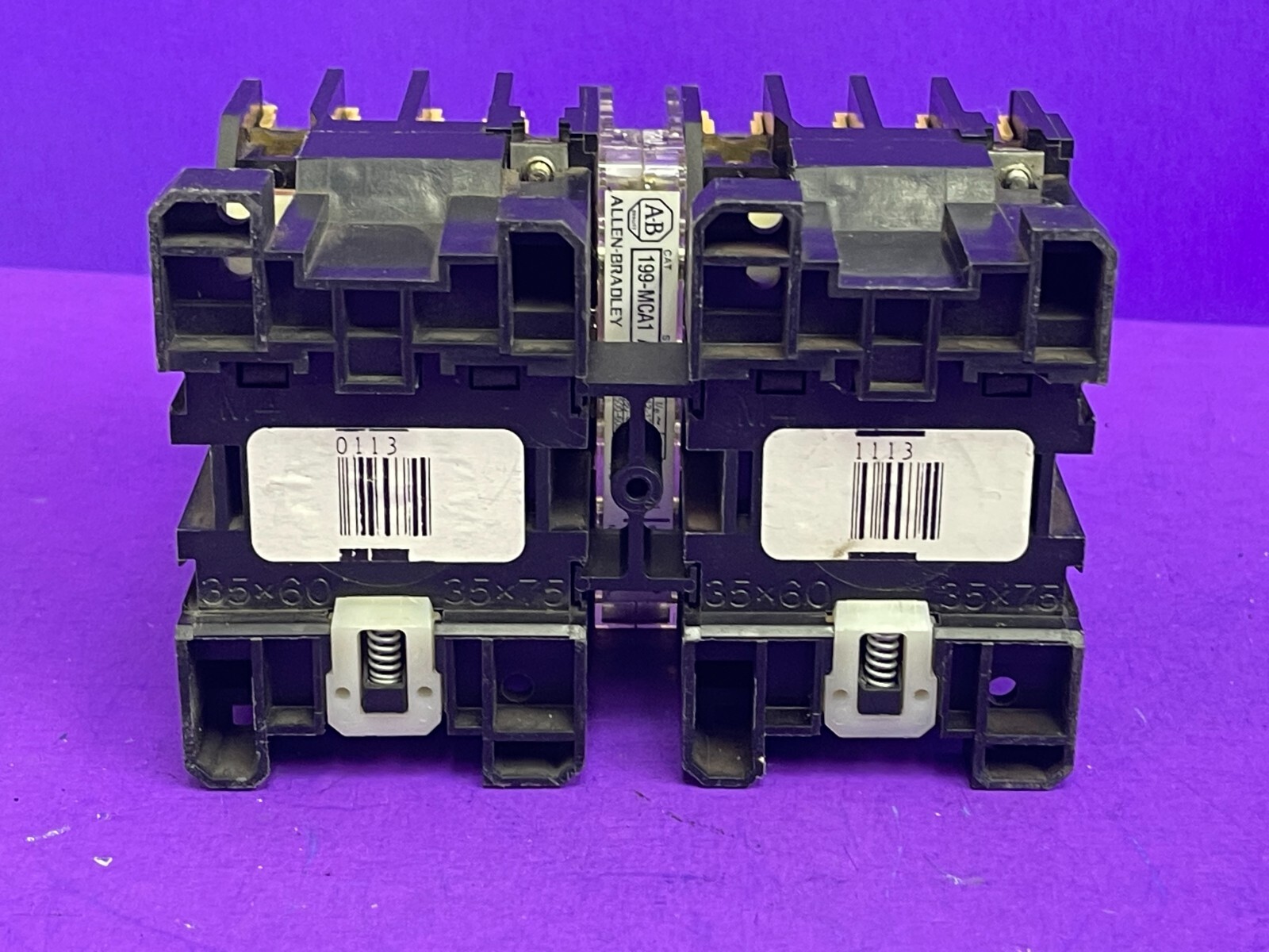 Allen Bradley 100-A18ND3 Ser C Lot of 2 W/ 199-MCA1 Interlock