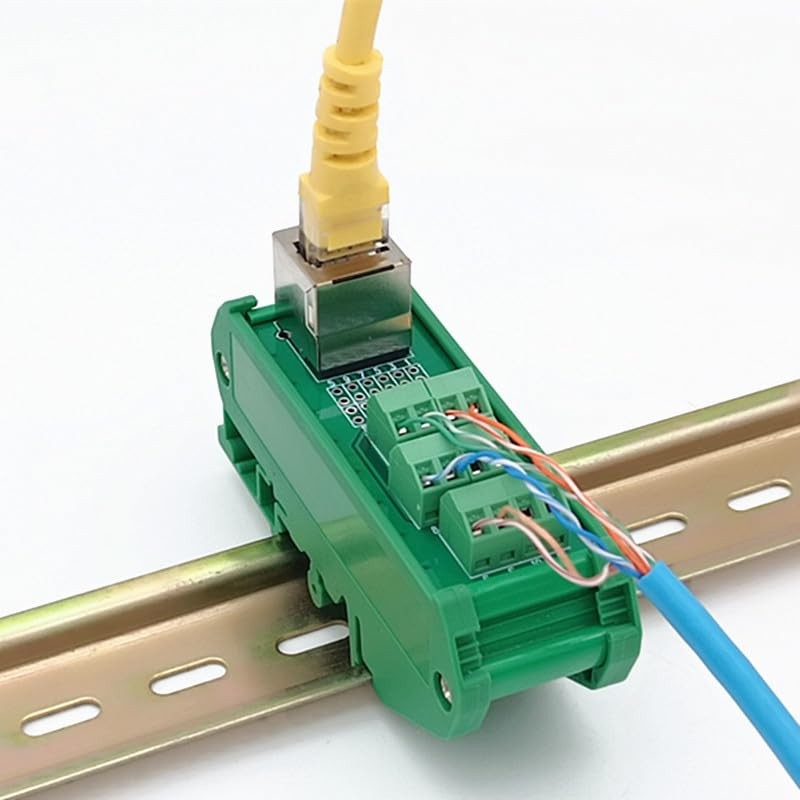 Slim DIN Rail Mount RJ50 10P10C Breakout Board Interface Module
