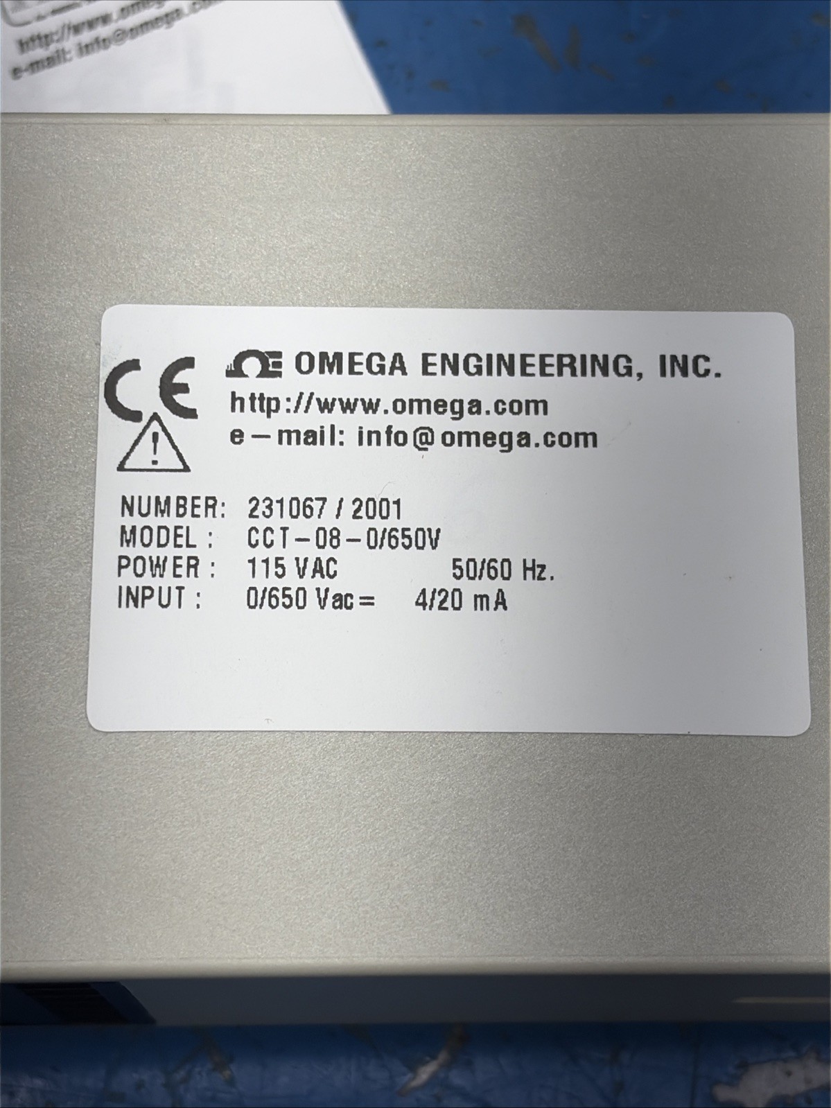 Omega Engineering CCT-08-0/650V thermocouple input signal conditioner