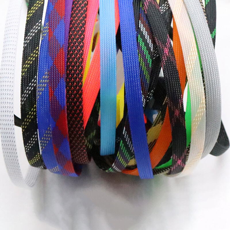 12mm Width Coloured PET Expandable Braid Sleeving Cable Wire Sleeve Sheath Dense