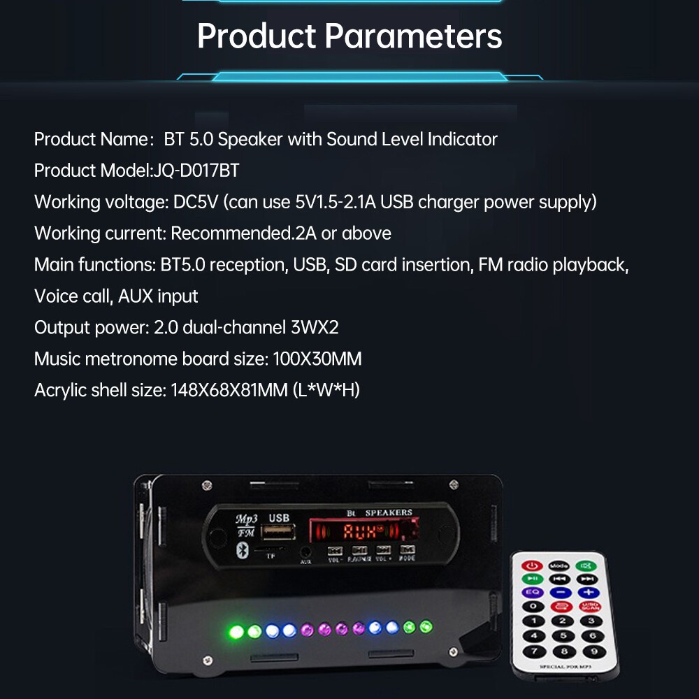 DIY Bluetooth Speaker Kit FM Radio Electronic Kit Soldering Practice Project US
