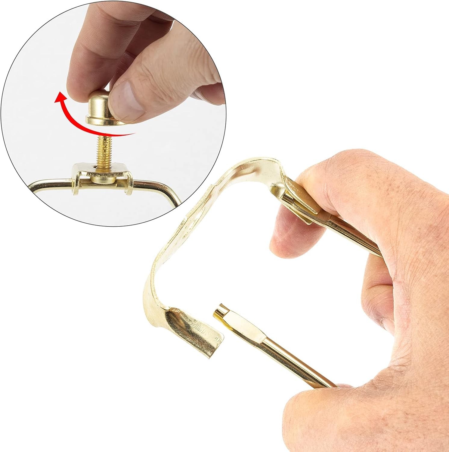 9 Inch Lamp Harp Kit Polished Brass 3/8 Inch Saddle Base Holes Light Duty Lamp