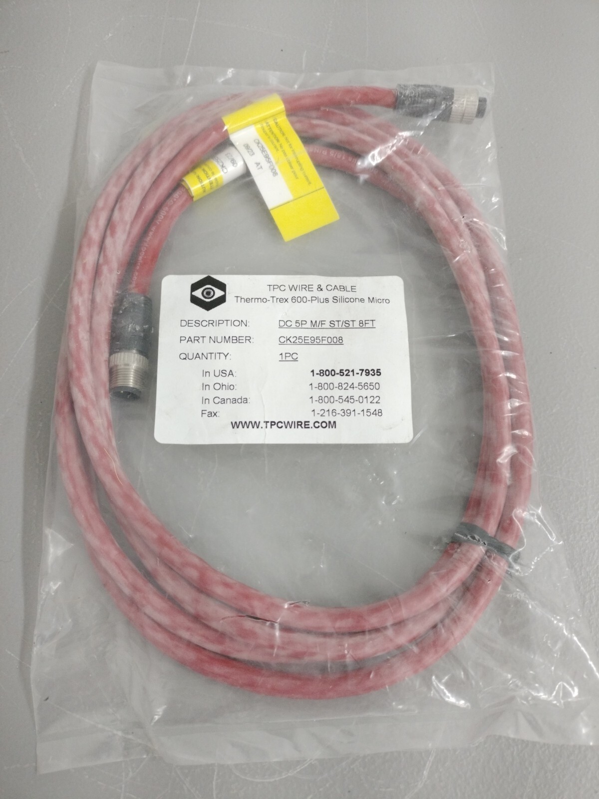 TPC Wire And Cable Thermo Trex 600 Plus Silicone Micro CK25E95f008 8ft