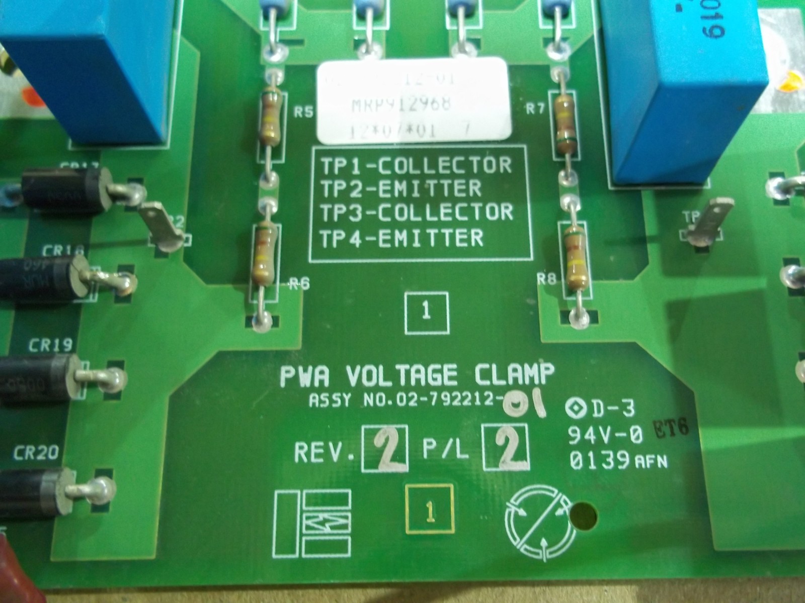 Liebert 02-792212-01 PWA Voltage Clamp Circuit Board Card