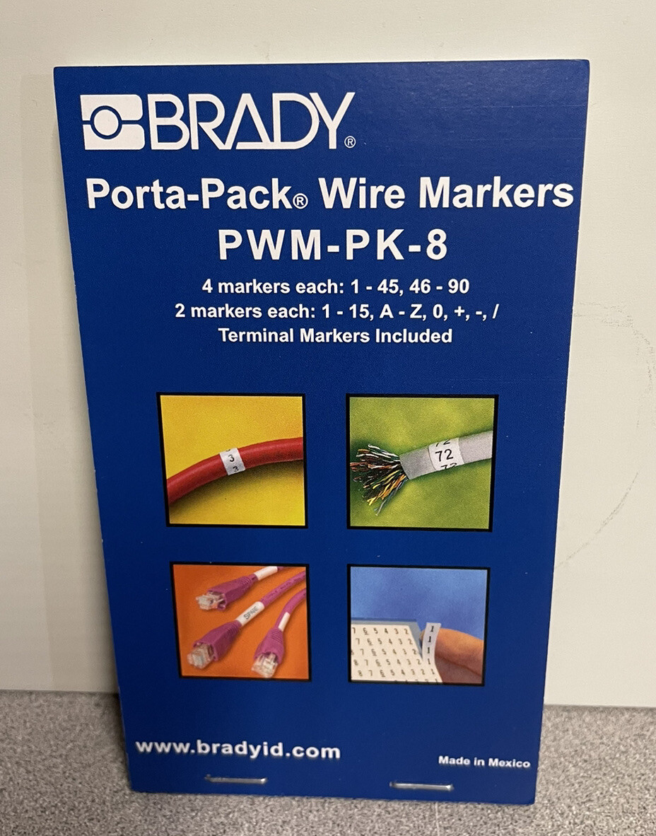 Brady Porta Pack Wire Markers PWM-PK-8 Terminal Markers Labels NEW