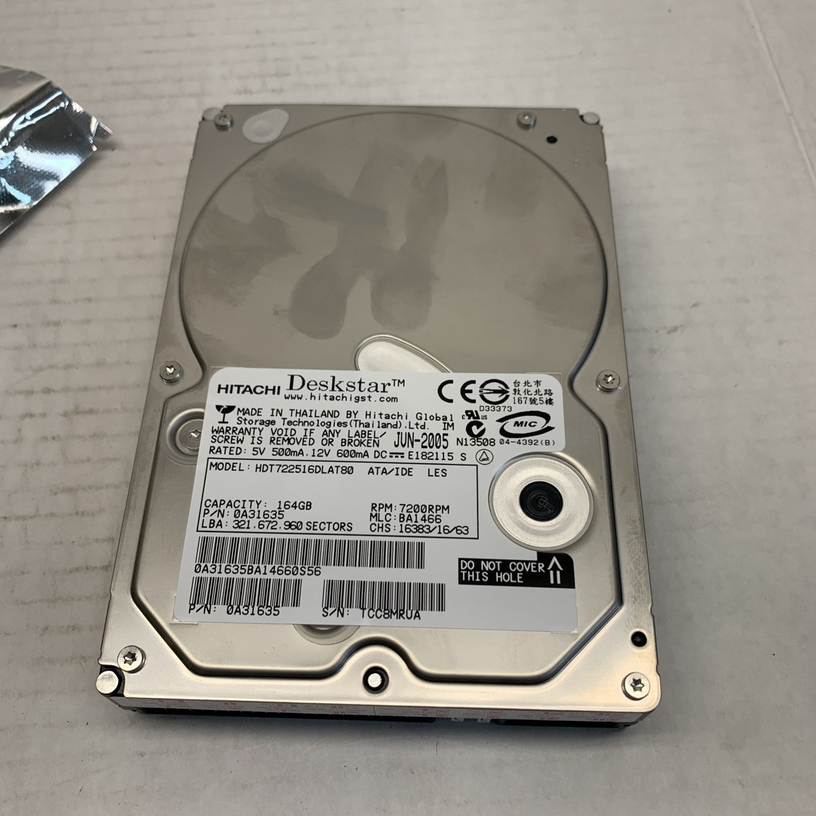 Hitachi Deskstar 164GB 7200RPM 0A31635