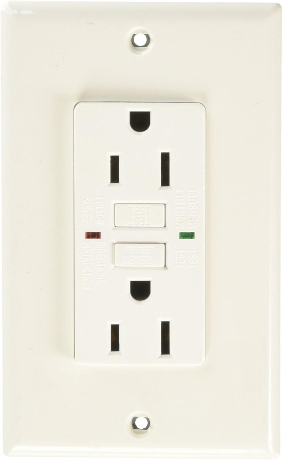 ROYAL PACIFIC 9214WHL, 15A Gfci White W/Green Led Function, 1 pc