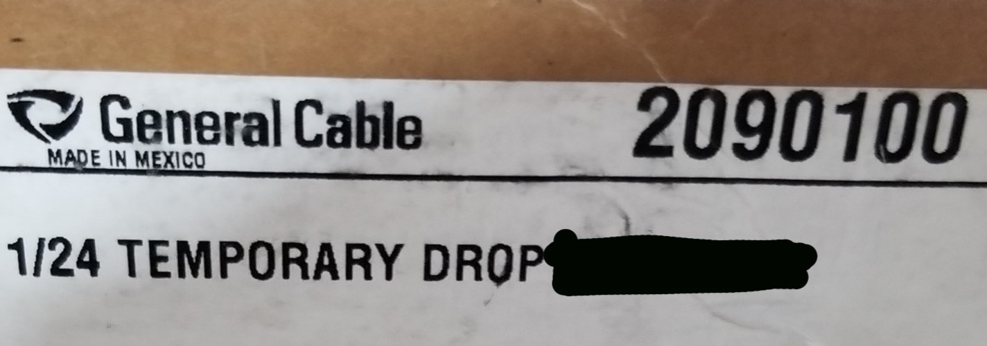 General Cable 2090100 24/1P Solid TDW Temporary Drop Wire Safety Orange/100ft