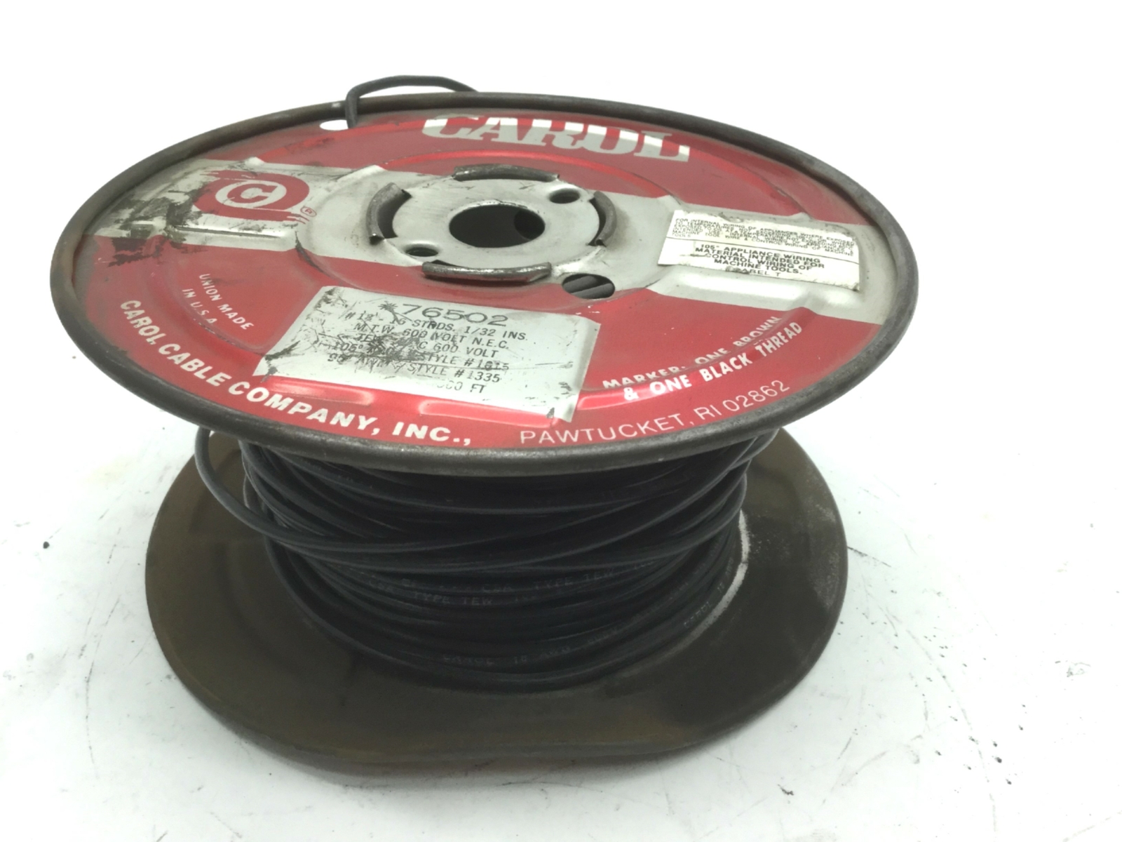 Carol 76502.18.01 Hook-Up Wire Spool 18 AWG 16/30 Strands 600V Black, 250′