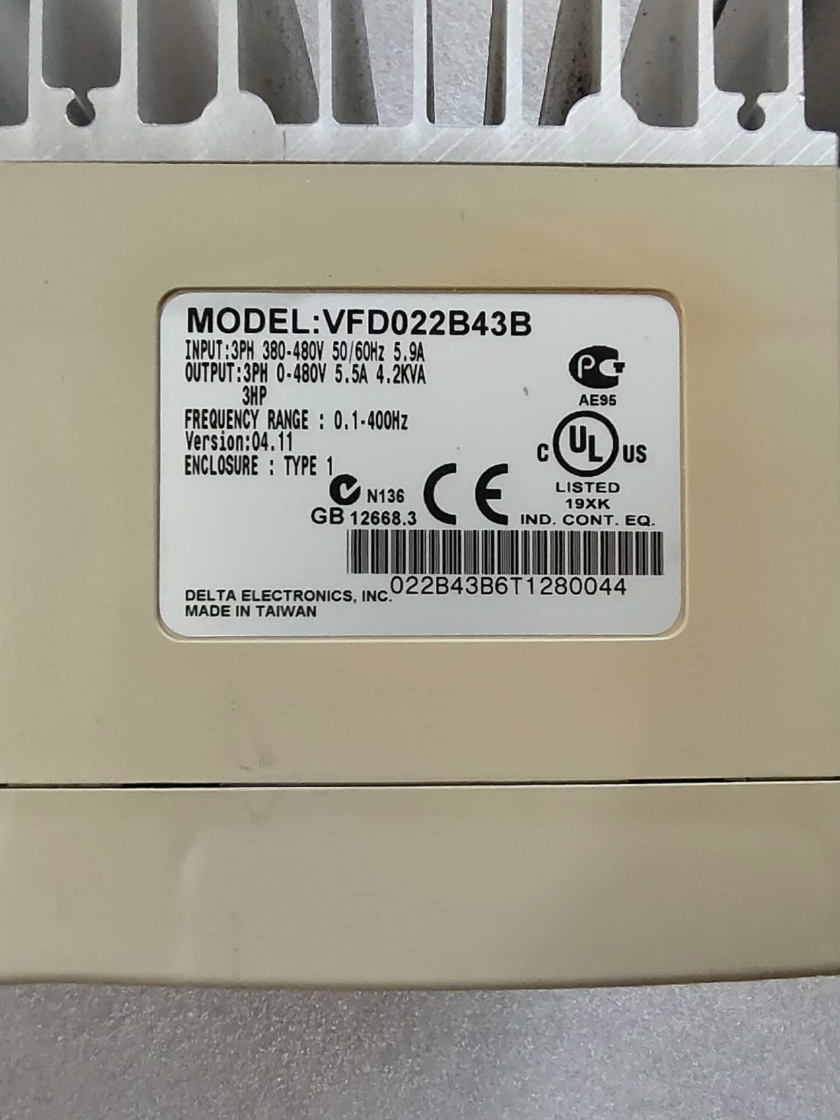 one DELTA VFD022B43A Welcome counteroffer