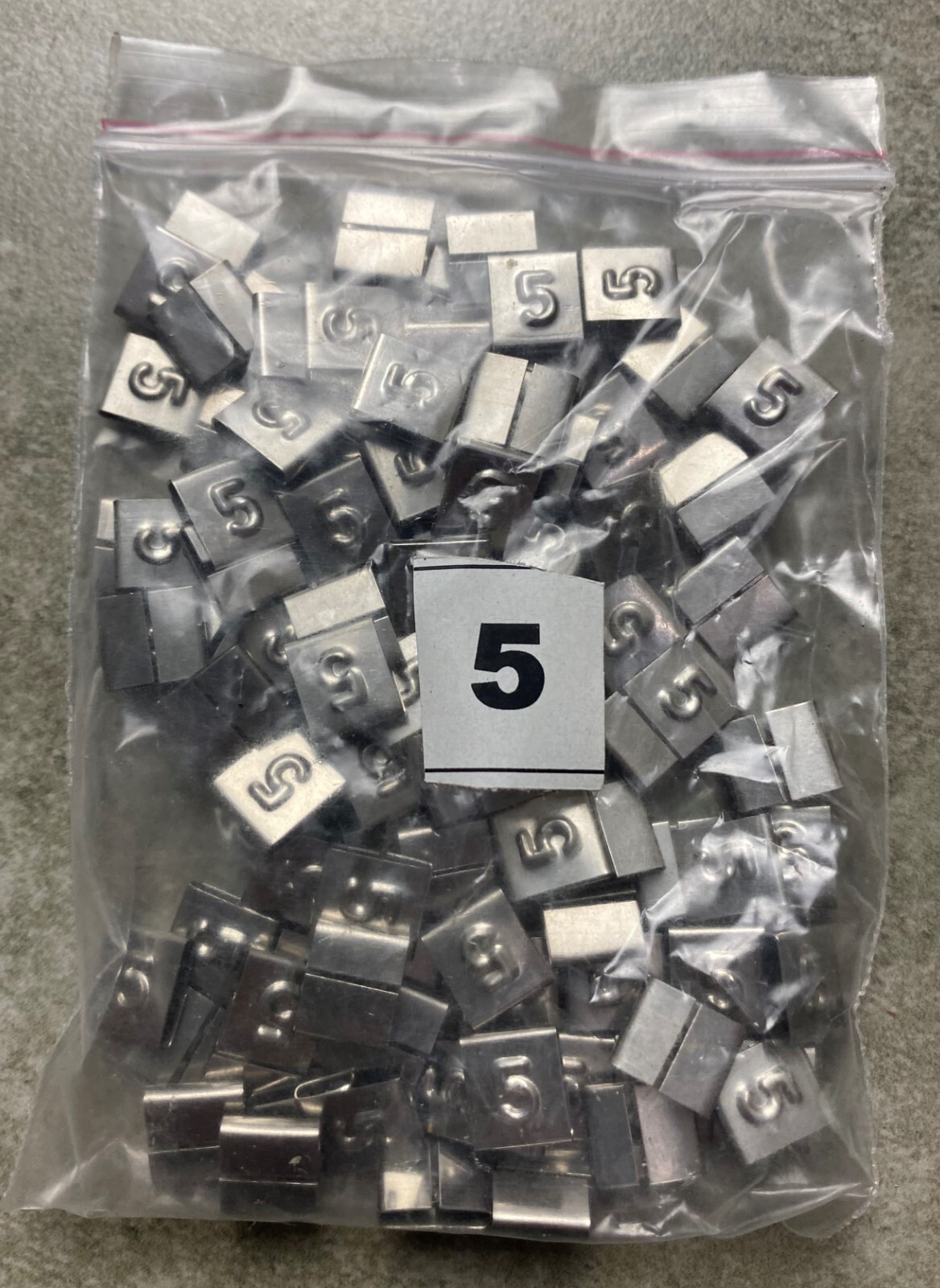 HAYATA ID-5, Stainless Steel Cable Marker 316SS, Symbol “5” , 100 Pc’s Pkt