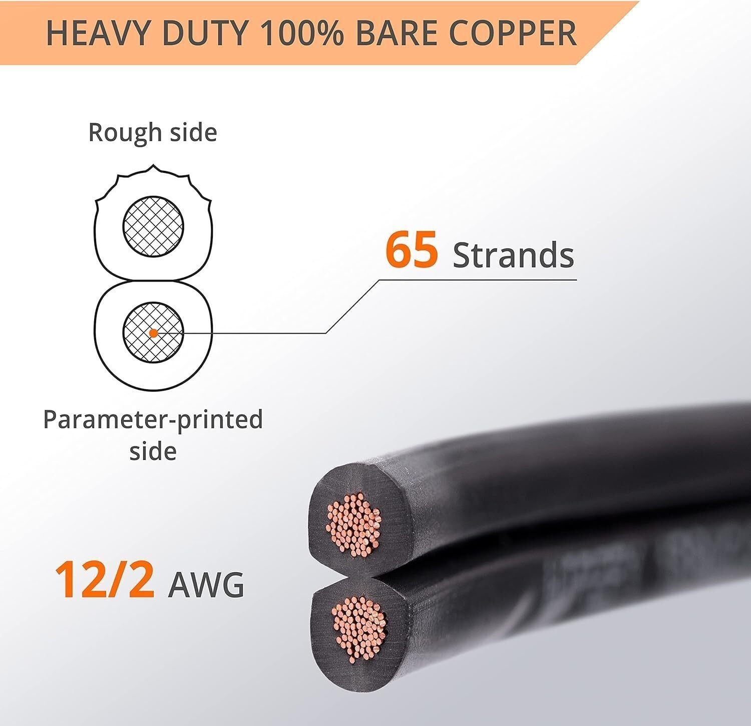 12/2 Low Voltage Landscape Lighting Wire Outdoor 12-Gauge 2-Conductor 250 Feet