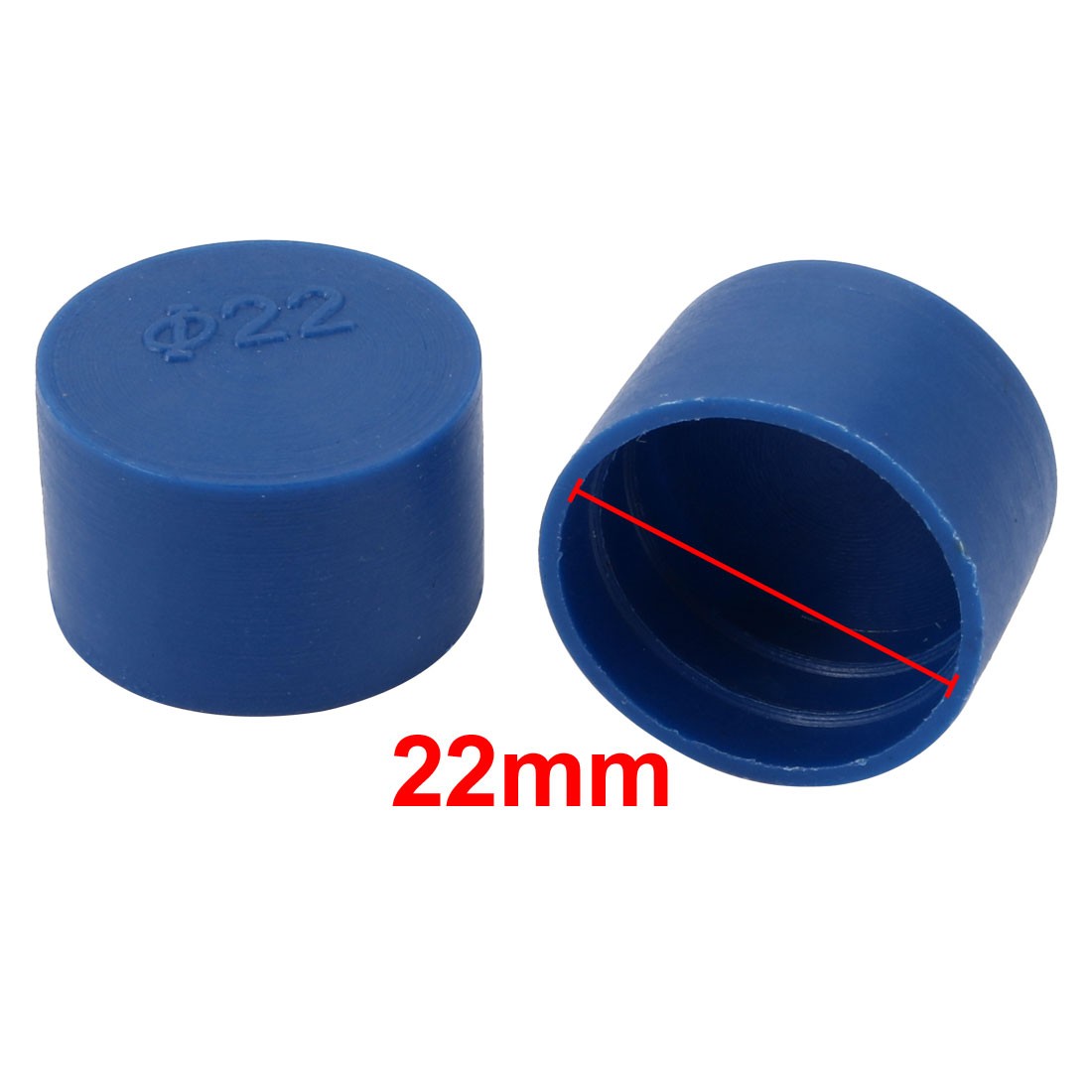 5pcs 22mm Inner Dia PE Plastic End Cap Bolt Thread Protector Tube Cover Blue