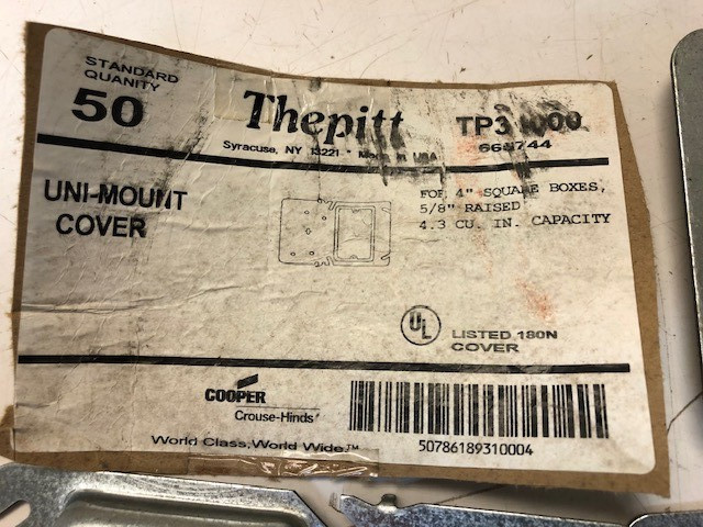 Cooper Crouse-Hinds Thepitt TP3100 5/8″ Raised Cover Uni-Mount (Qty 14)