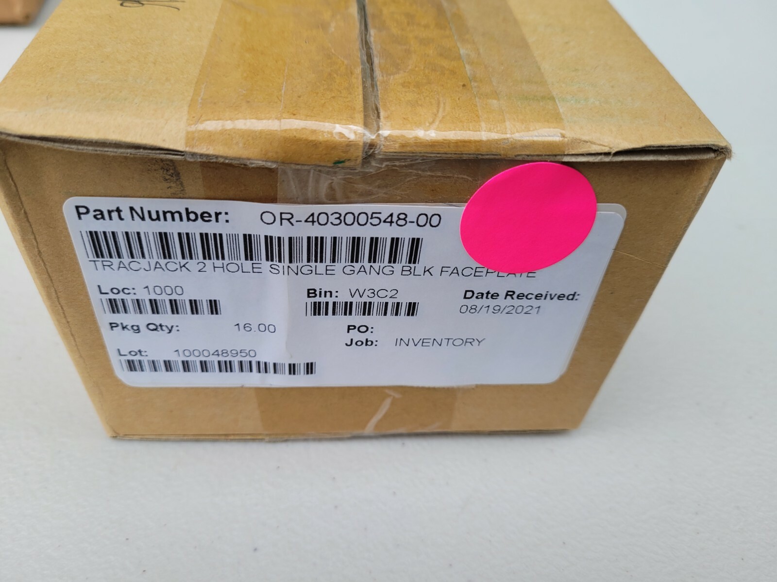 Brand New Box of 20 Ortronics OR-40300548-00 FP, TracJack 2 hole SG PC CVR Black