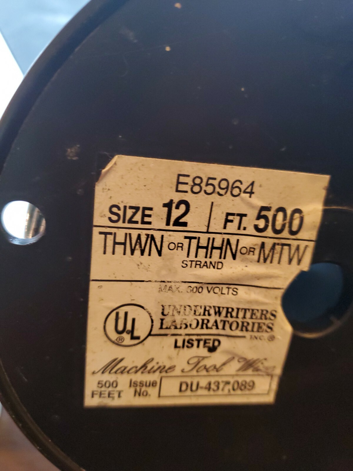 Machine Tool Wire E85964 UL Machine Tool Wire Blue 600V 500 FT NEW