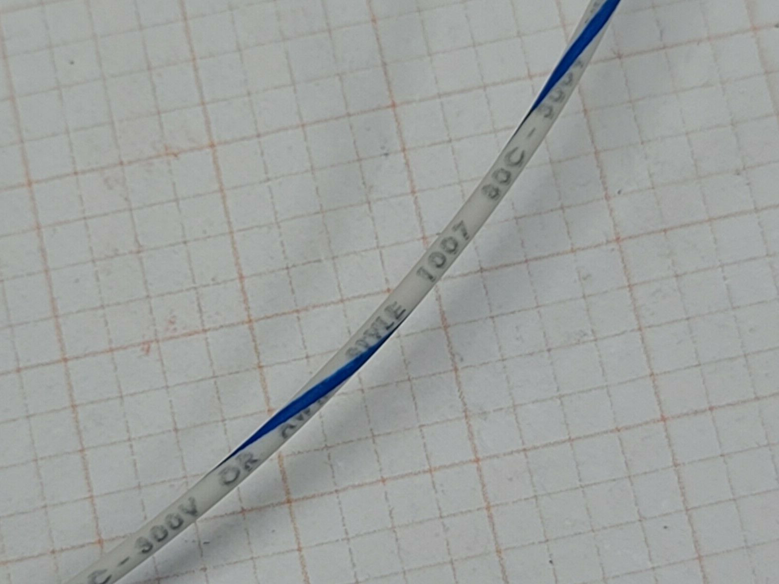 Atlas Wire #20awg 10x30T UL-1007/1569 Hook-Up Wire White w/ Blue Spiral /100ft