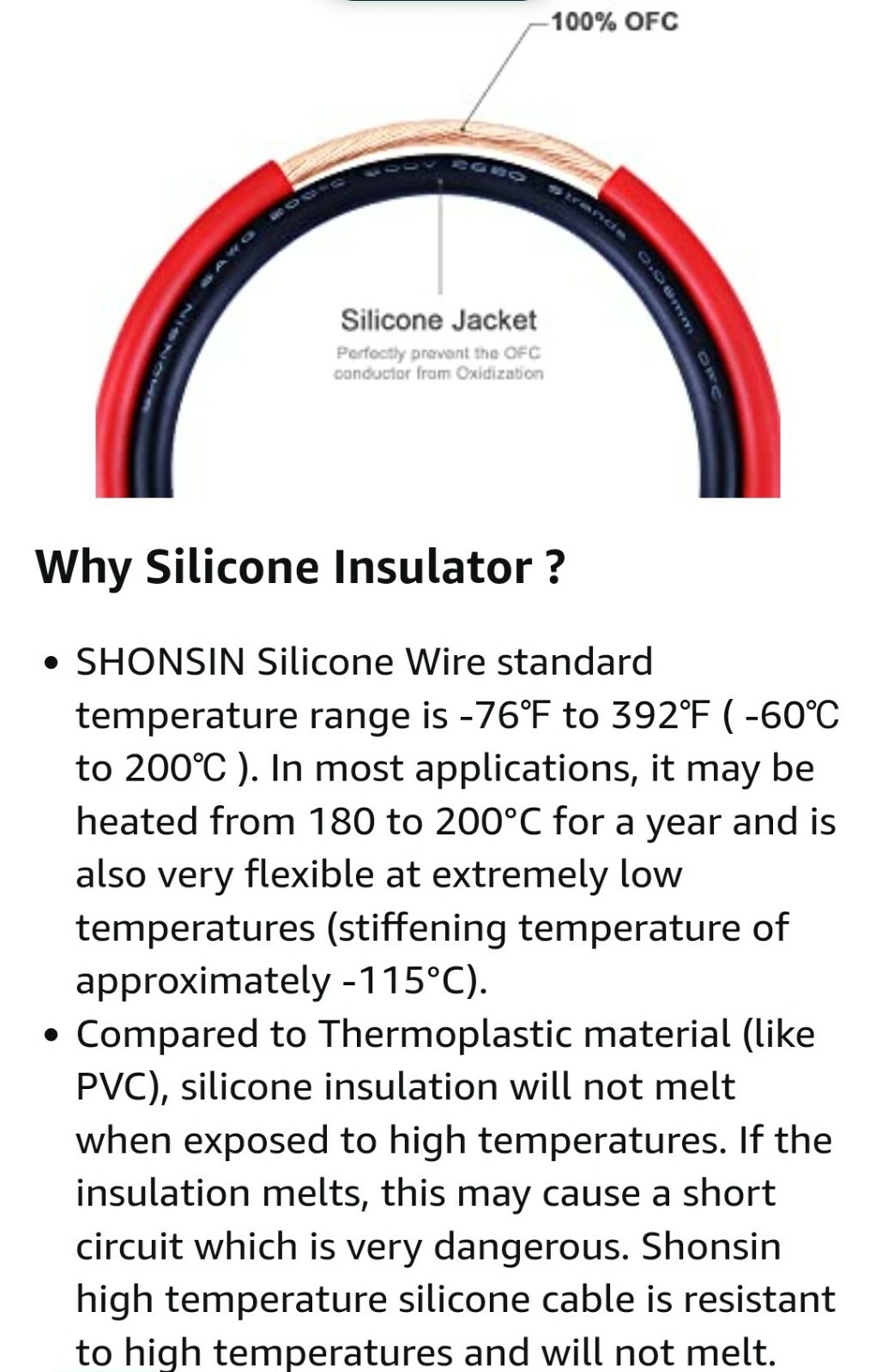 Shonsin 14 AWG 100FT Ultra Flexible Silicone Wire 100% pure cooper 26 Amp BLACK