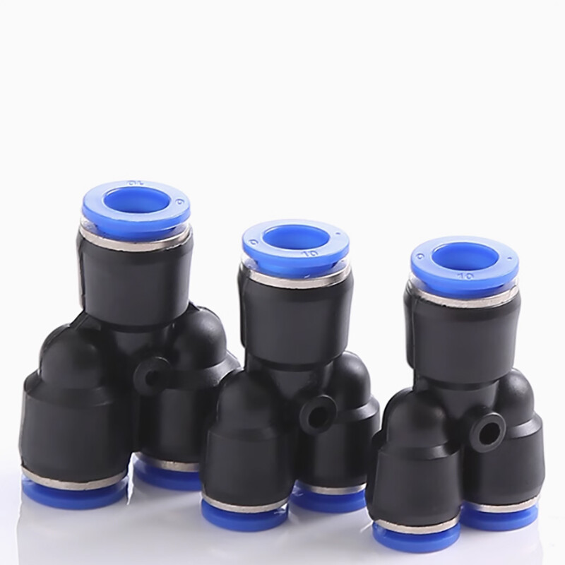 Pneumatic Hose Quick Coupling Plastic Push Connectors Straight/L/Y/T Type Black