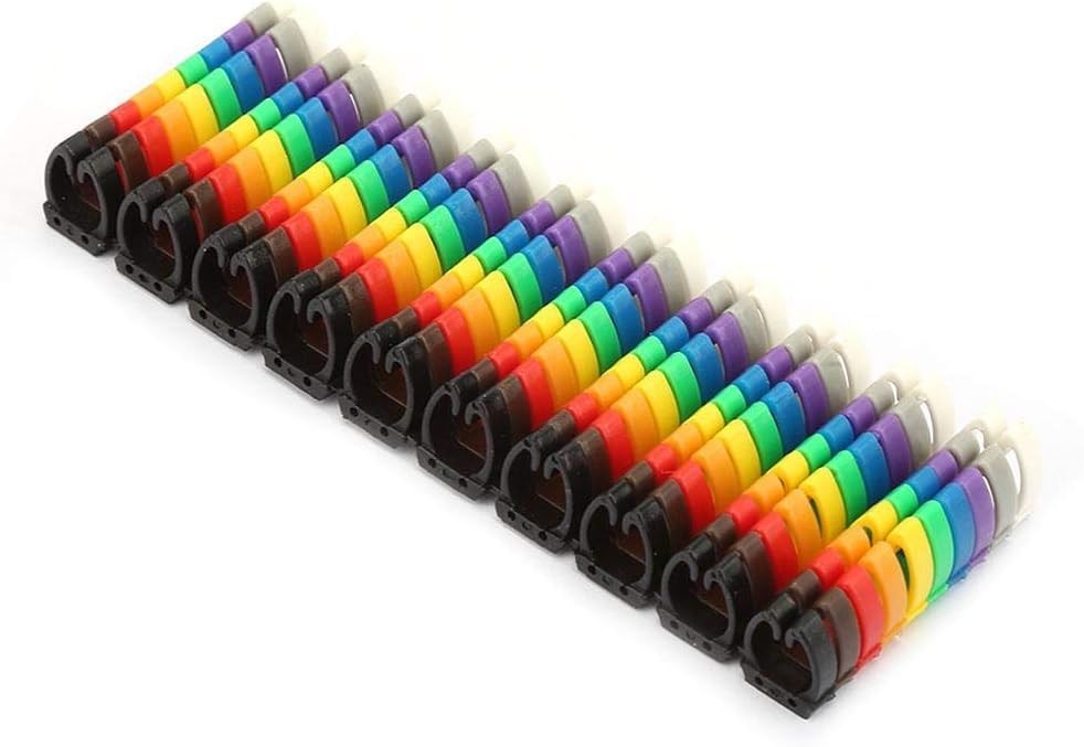 Multicolor Wire Markers – 100 PCS KCM-6MM Plastic Labels for Easy Identification