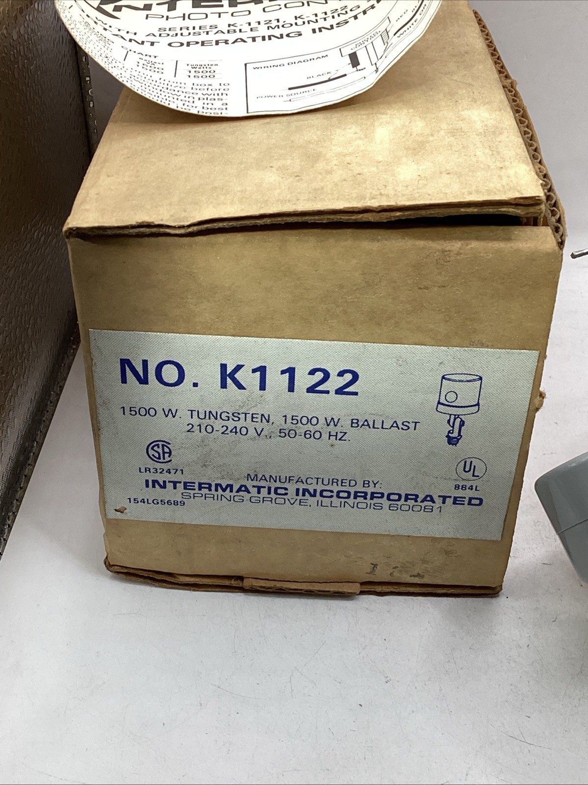 Intermatic Photo Controls K1122 Photo Eye 1500 W NEW