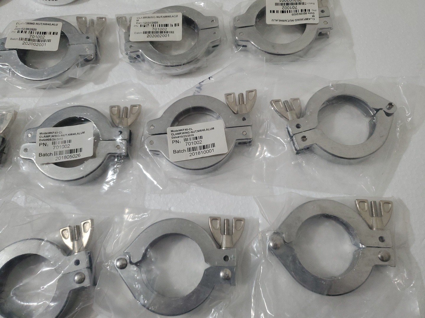 29pcs NW40 / KF40 WING-NUT CLAMP Aluminum – Vacuum Part Lot NEW