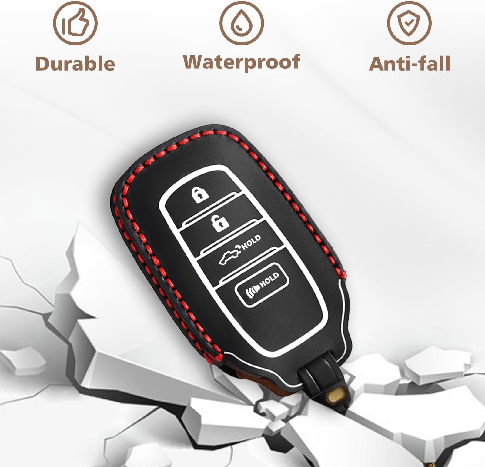Muslogy Key Fob Cover Leather Case Compatible with Toyota Tacoma 2024 2025 20…