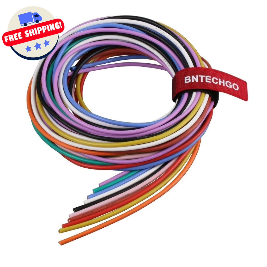 20 AWG Silicone Wire 10 Color Kit – 100Ft, Tinned Copper, Flexible
