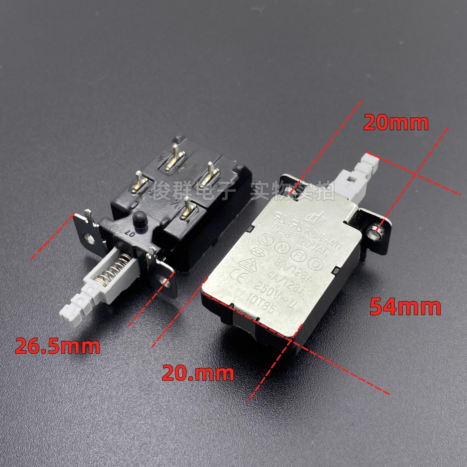 Pushbutton Switch 4 Pins ON-OFF Maintained KDC-A11 TV8 120VAC 250VAC
