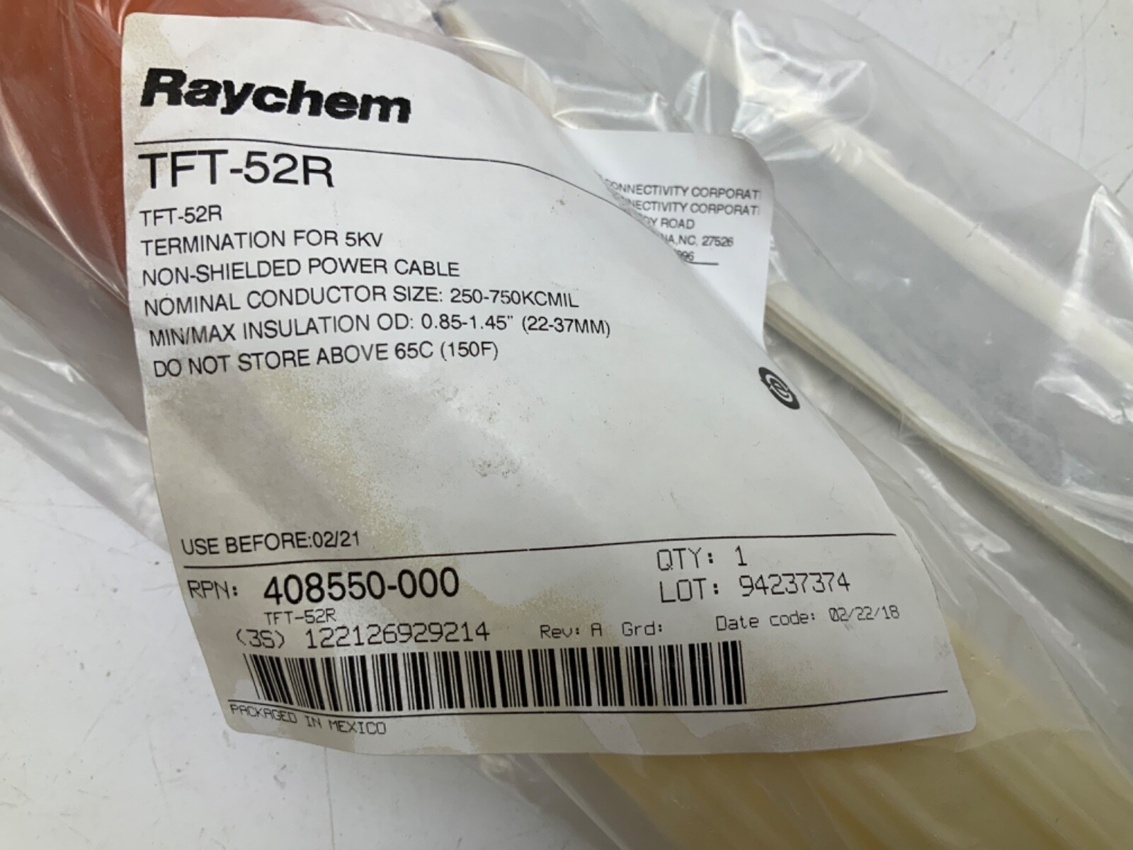 NEW RAYCHEM TFT-52R TERMINATION KIT FOR 5KV