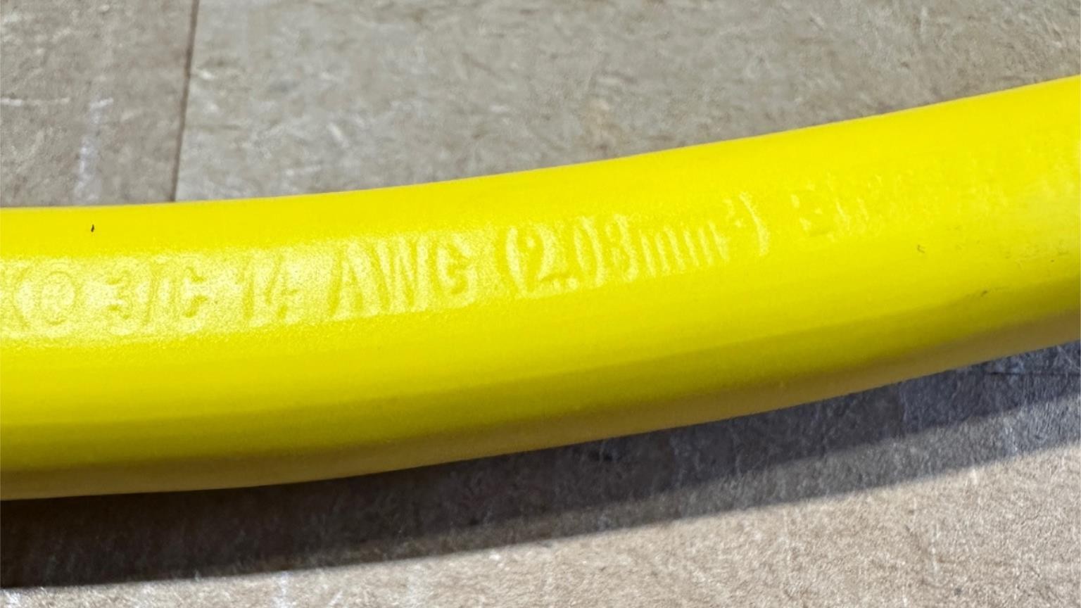 250′ Prysmian Group Ultra Flex 3/C 14 AWG 600V Multi Conductor Cable Yellow