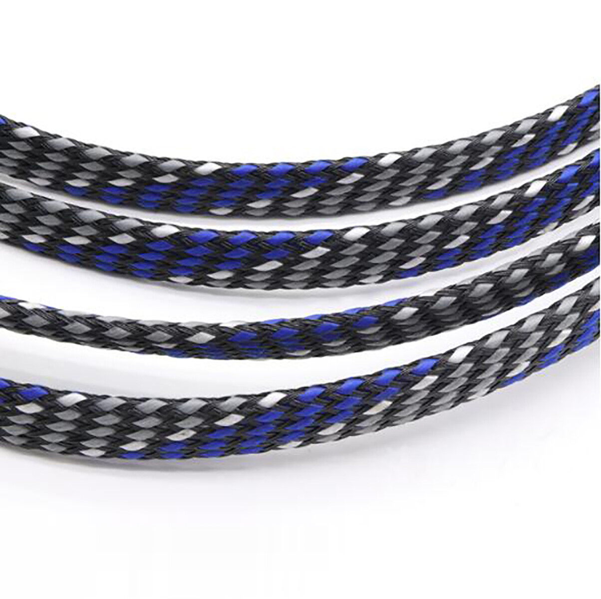 Blue/White/Gray PP Cotton&PET Expandable Braided Sleeve Sheath Cable DIY Modding
