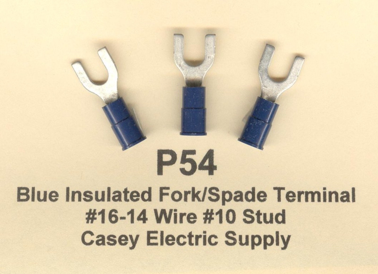 50 BLUE Insulated FORK Spade Terminal Connectors #16-14 Wire AWG #10 Stud MOLEX